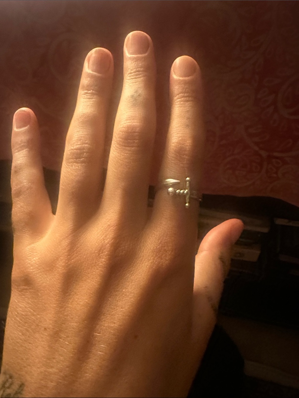 Sterling Silver Cross Open Band Ring - Silver